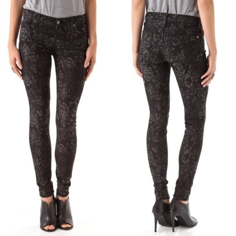 7 For All Mankind The Skinny Jacquard Chevron Textured Jeans